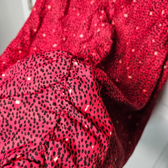 NWT ZARA Mini Dress in red print size m - Picture 7 of 16